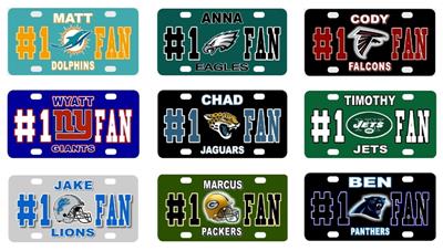 MINI License Plates NFL teams - Personalized with Any NAME