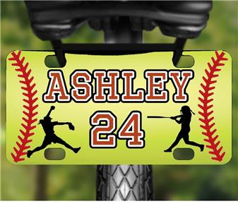 BASEBALL MINI LICENSE PLATE Any Name Personalized for Kids Bikes Wagons Wall