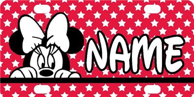 MINNIE MOUSE MINI LICENSE PLATE Name Personalized for Kids Bikes Wagon