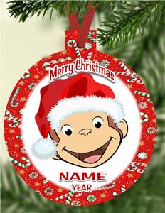 CURIOUS GEORGE #4 - Ornament - Personalized - Any Name Printed - FRONT