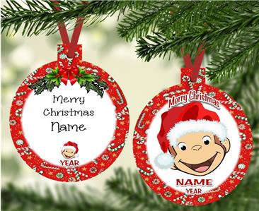 CURIOUS GEORGE #4 - Ornament - Personalized - Any Name Printed