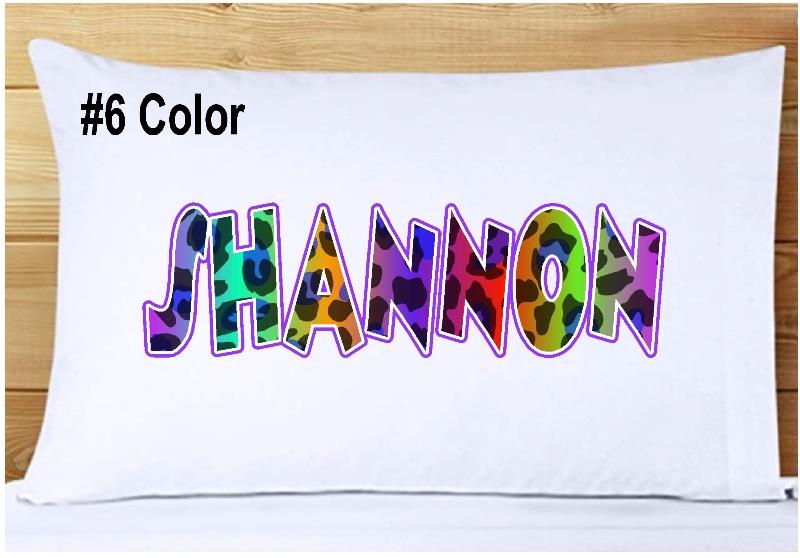 BUNTER NAMEN KISSENBEZUG Personalisiert 6 Designs Super Weich Bettwäsche Geschenk Pastell - Bild 14 von 14