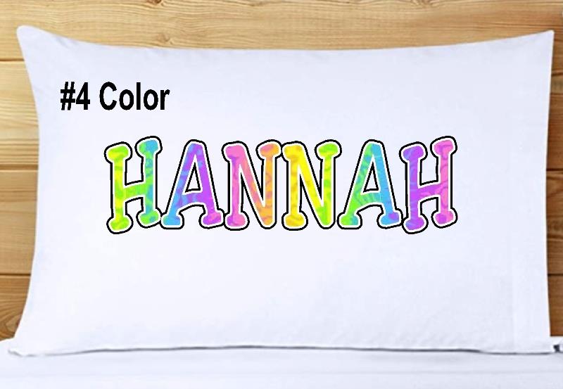 BUNTER NAMEN KISSENBEZUG Personalisiert 6 Designs Super Weich Bettwäsche Geschenk Pastell - Bild 12 von 14