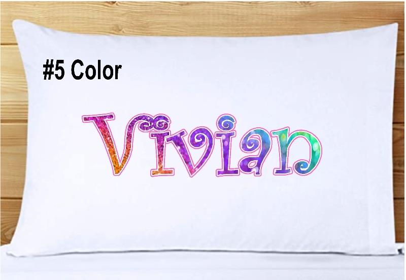 BUNTER NAMEN KISSENBEZUG Personalisiert 6 Designs Super Weich Bettwäsche Geschenk Pastell - Bild 13 von 14