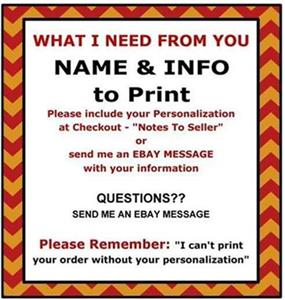 WHAT I NEED FROM YOU - Personalization Info