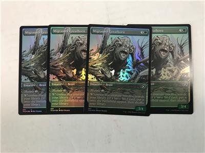 English Ikoria: Lair of Behemo 4x Migratory Greathorn Foil Showcase NM-Mint