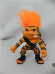 Vtg 92 Sgt Battle Troll Doll Orange Hair Blue Eyes Hasbro Camp