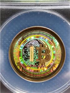 2013 LEALANA 0.1 BTC Brass Physical Bit coin Token ANACS ...