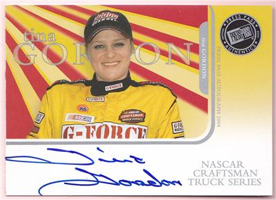 Tina Gordon 2004 Press Pass Auto Signed Autograph Nascar Ebay