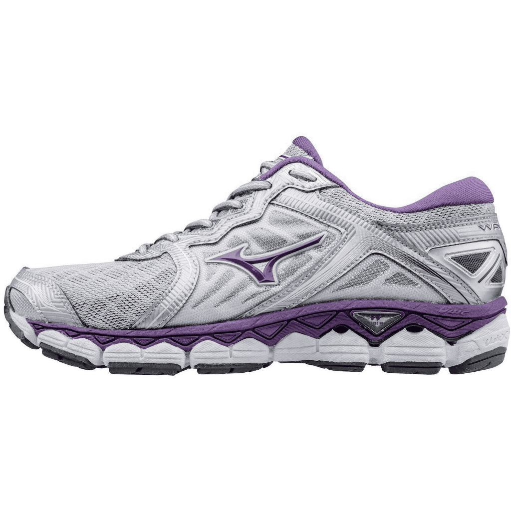 New Women's Mizuno Wave Sky Running Shoes Size 6 6.5 Silver/Purple ...