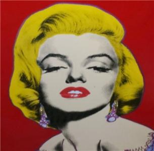 MARILYN MONROE WITH EARRINGS (20x20) by Steve KAUFMAN