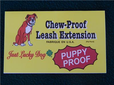 The Original Chew Proof Leash Extension Just Lucky Dog Puppy Proof Leash Saver Ebay