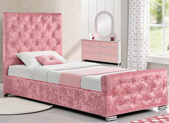 pink single bed frame