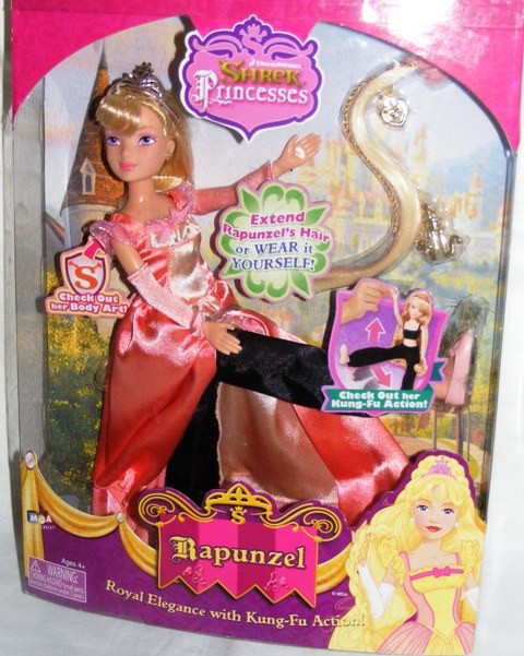 RAPUNZEL DOLL SHREK Princess with Kung-Fu Action + Hair Extension 2007 ...