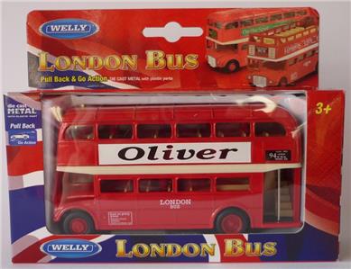 Personalised Name Gift Red London Diecast Double Decker