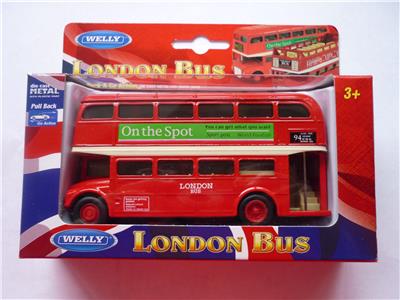 Happy Birthday Personalised Name Red London Diecast Double