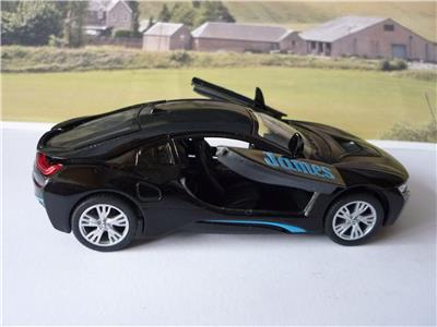 Personalised Name Gift Black Bmw I8 Boys Toys Dad Car