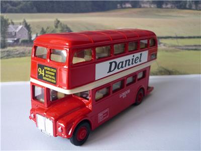 Happy Birthday Personalised Name Red London Diecast Double