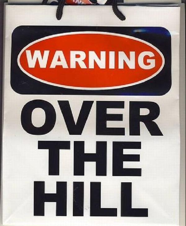 Over the Hill Funny Adult Birthday Gag Gift Bags Getting Older Bag Age ...