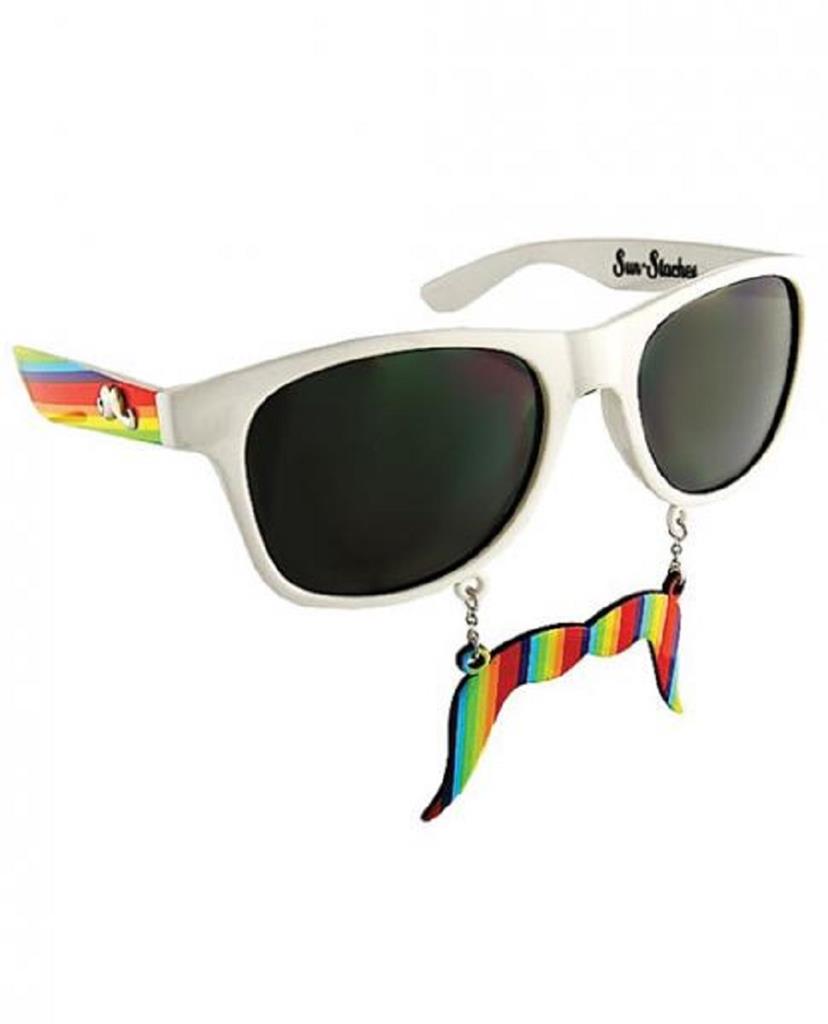 Funny CENSORED SUN-STACHES Black Eye Sunglasses Word Sign Mouth Joke Gag Gift