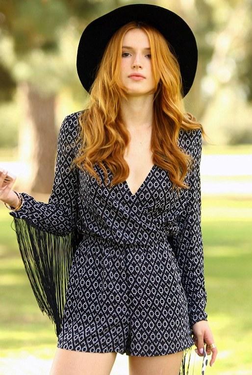 H M Love Coachella Festival Aztec Print Wrap Tassel Fringe