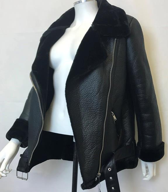 Detalles de ZARA Negro Imitación Cuero de Piel de Oveja Piel De Doble Cara Chaqueta De Motorista Aviador Abrigo Nuevo ver título original Detalles de ZARA Negro Imitación Cuero de Piel de Oveja Piel De Doble Cara Chaqueta De Motorista Aviador Abrigo Nuevo ver título original