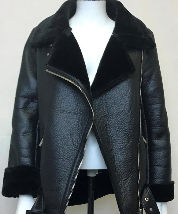 zara black shearling jacket