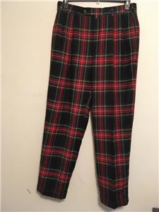 blue and black plaid pants