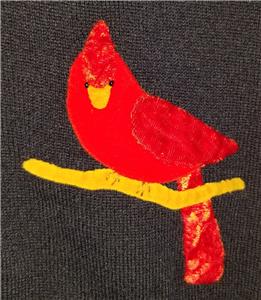 Rare Vtg 50's Lee Collins Dalton Cashmere Sweater w/ Velvet Appliqued Cardinals | eBay