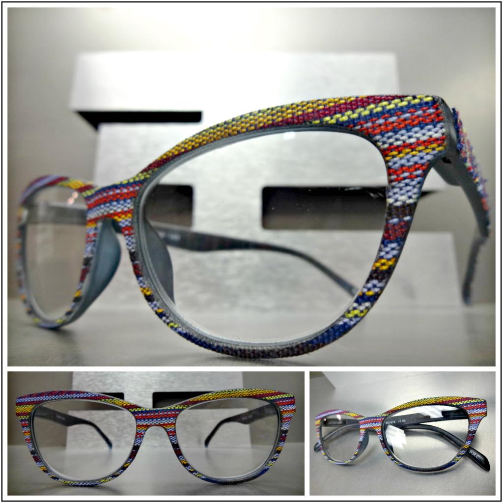 Women VINTAGE RETRO CAT EYE Style READING Eye Glasses Readers Aztec Tribal Frame - Picture 8 of 11