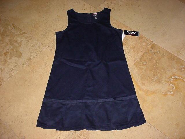 NWT FRENCH TOAST PLEATED BOTTOM BOW UNIFORM JUMPER DRESS BLUE OR BEIGE SZ 14 - Picture 3 of 4