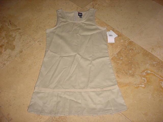 NWT FRENCH TOAST PLEATED BOTTOM BOW UNIFORM JUMPER DRESS BLUE OR BEIGE SZ 14 - Picture 4 of 4