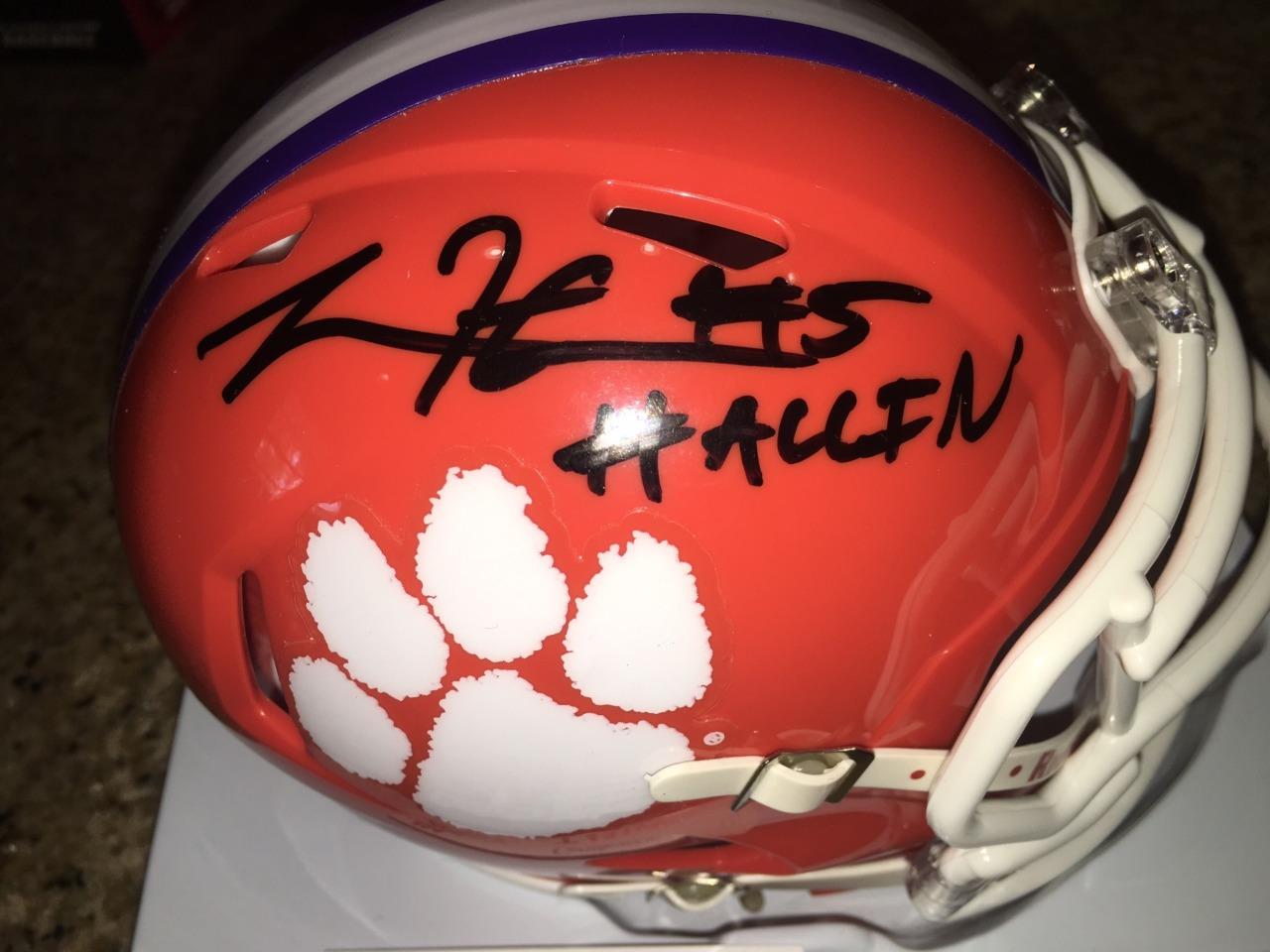 Details About Tee Higgins Clemson Tigers Star Wr All In Rare Jsa Signed Mini Helmet Coa