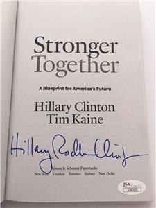 Political Presidential Autographs Hillary Clinton Tim Kaine