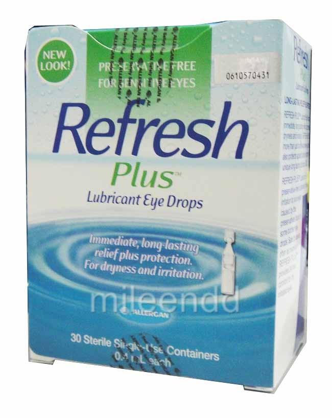 ALLERGAN REFRESH PLUS LUBRICANT EYE DROPS 30 STERILE SINGLE-USE ...