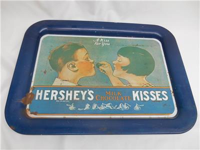 Old Vtg 1974 HERSHEY'S MILK CHOCOLATE KISSES METAL SERVING TRAY ...