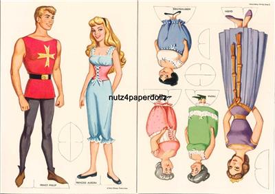 sleeping beauty paper dolls