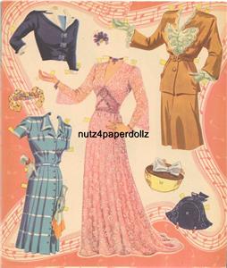 VINTGE 1948 BELLE OF BALL PAPER DOLL ~PRETTY HD LASER REPRODUCTION~ORIG SZ UNCUT
