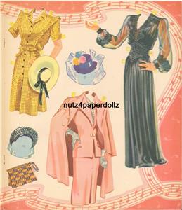 VINTGE 1948 BELLE OF BALL PAPER DOLL ~PRETTY HD LASER REPRODUCTION~ORIG SZ UNCUT
