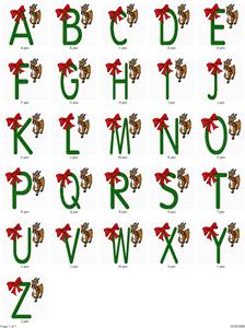 CHRISTMAS REINDEER FONTS EMBROIDERY MACHINE DESIGNS CD