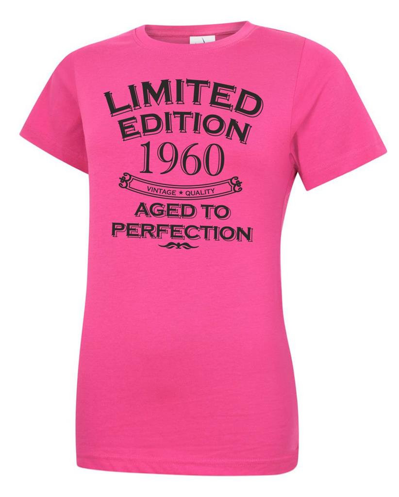 65th Birthday Gift Present Year 1960 Womens Crewneck T-Shirt Limited Aged To - Picture 3 of 6