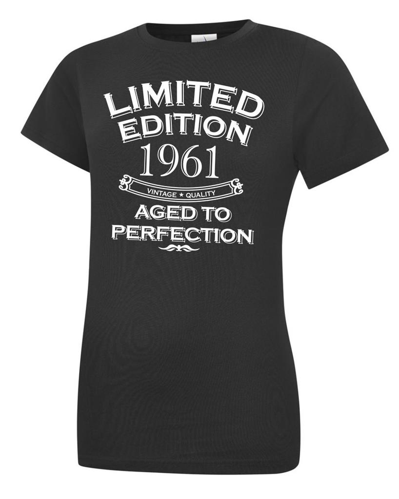64th Birthday Gift Present Year 1961 Womens Crewneck T-Shirt Limited Aged To - Picture 2 of 6