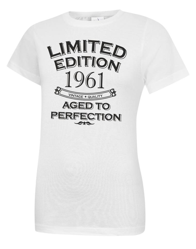 64th Birthday Gift Present Year 1961 Womens Crewneck T-Shirt Limited Aged To - Picture 6 of 6