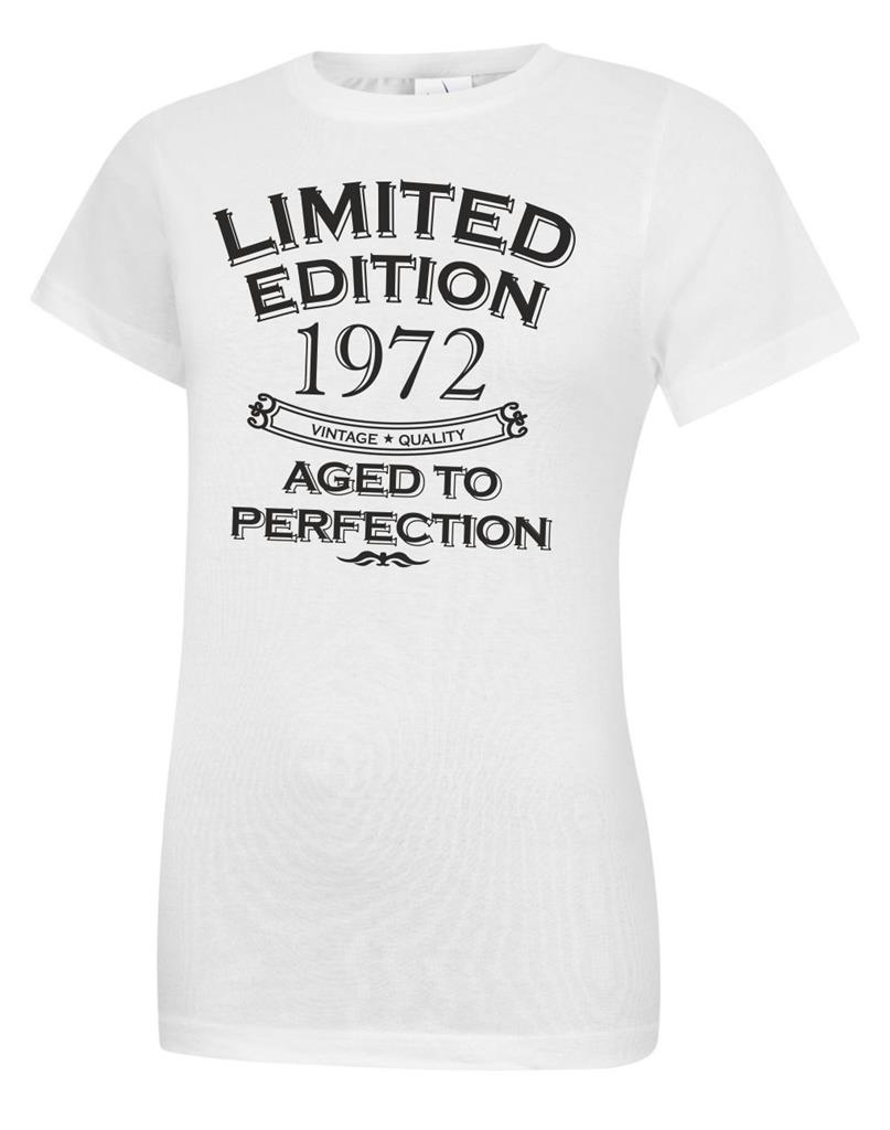 53rd Birthday Gift Present Year 1972 Womens Crewneck T-Shirt Limited Aged To - Picture 6 of 6