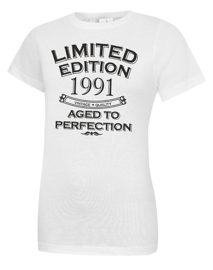 34th Birthday Gift Present Year 1991 Womens Crewneck T-Shirt Limited Aged To - Picture 6 of 6