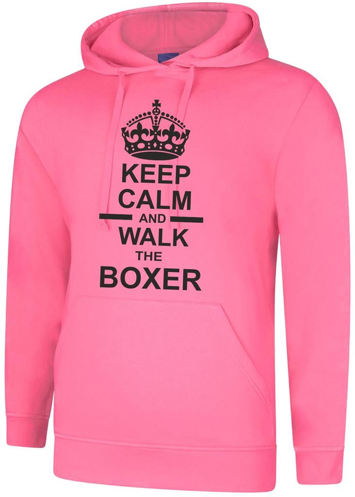Keep Calm & Walk The Boxer Dog Gift Mens Womens Hoody Hoodie Hooded Sweatshirt - Picture 3 of 10