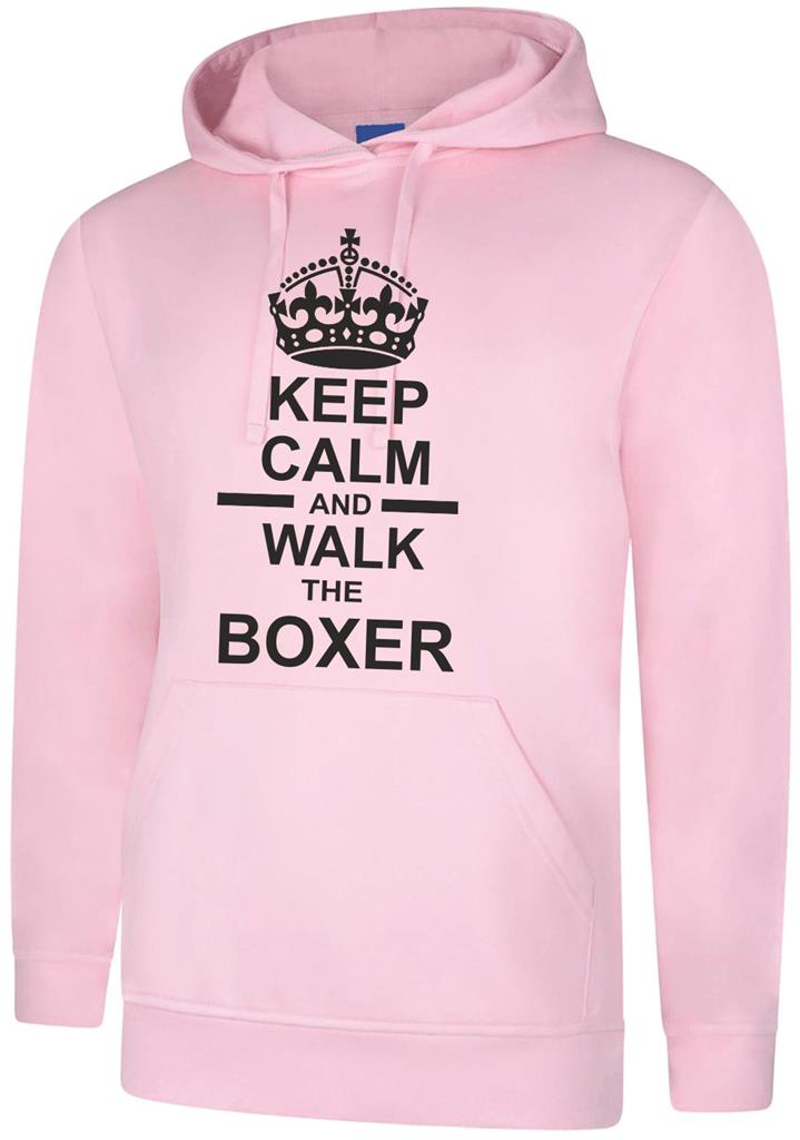 Keep Calm & Walk The Boxer Dog Gift Mens Womens Hoody Hoodie Hooded Sweatshirt - Picture 6 of 10