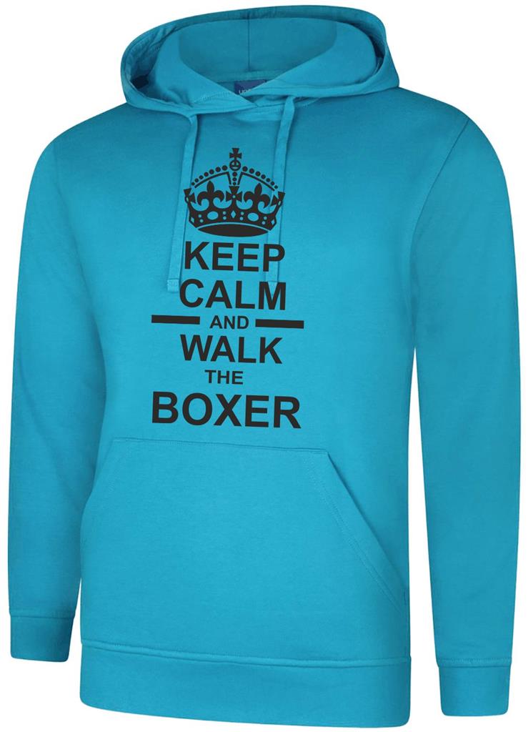 Keep Calm & Walk The Boxer Dog Gift Mens Womens Hoody Hoodie Hooded Sweatshirt - Picture 10 of 10
