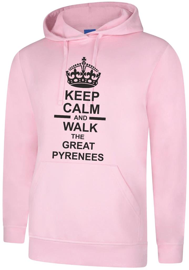 Keep Calm & Walk The Great Pyrenees Dog Mens Hoody Hoodie Hooded Sweatshirt - Picture 6 of 10