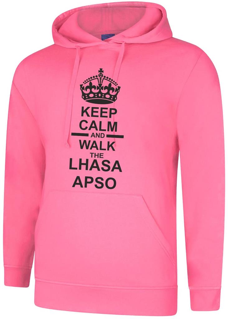 Keep Calm & Walk The Lhasa Apso Dog Mens Womens Hoody Hoodie Hooded Sweatshirt - Picture 3 of 10